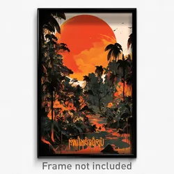 Thai Movie Poster - Sharp Jungle (Thailand Psychedelic Art Retro Film Print)