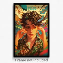 French Movie Poster - Boy Feeling Pensiveness, Shady Green Shirt (Art Print)