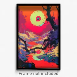 Art Poster - Drab Bayou (Psychedelic Trippy Weird 11x17 Cartoon Print)