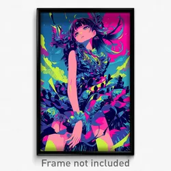 Anime Art Poster - Girl Feeling Anticipation, Acrobatic Frilled Dress (Print)