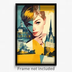 French Movie Poster - Girl Feeling Gloomy, Upbeat Two Tone Gloves (Art Print)
