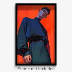 Art Poster - Man Feeling Unsettled Wearing Interesting Layered Dress (Print)