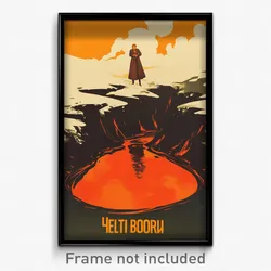 Icelandic Movie Poster - Boy Feeling Resignation, Warm Orange Dress (Art Print)