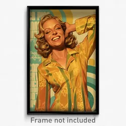 Brazilian Movie Poster - Woman Feeling Thrilled, Silky Pajamas (Art Print)