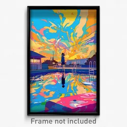 Art Poster - Lonely Middle School (Psychedelic Trippy Weird 11x17 Cartoon Print)