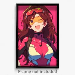 Anime Art Poster - Woman Feeling Enthusiasm Wearing Strong Visor Armor (Print)