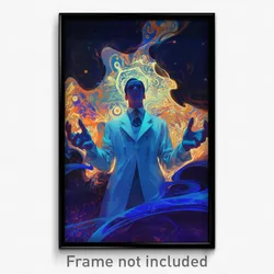 Movie Art Poster - Man Feeling Elation, Rich White Suit (Retro Film Print)