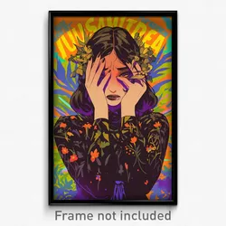 Spanish Movie Poster - Woman Feeling Vengeful, Wild White Outline (Art Print)