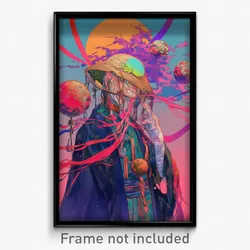 Anime Art Poster - Man Feeling Persevering, Old Fashioned Cherry Hair Ornament