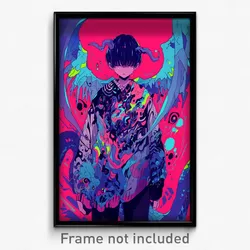 Anime Art Poster - Boy Feeling Demoralized Wearing Wavy Dragon Wings (Print)