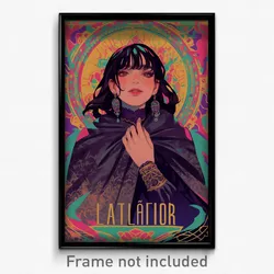 Mexican Movie Poster - Woman Feeling Fondness, Elegant Brown Cloak (Art Print)