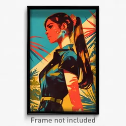 Spanish Movie Poster - Girl Feeling Assertive, Outgoing Black Scrunchie (Print)