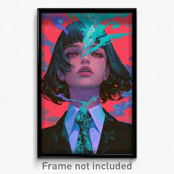Movie Art Poster - Girl Feeling Charity, Stupendous Aqua Necktie (Film Print)