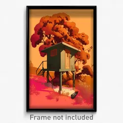 Art Poster - Droopy Outbuilding (Psychedelic Trippy Weird 11x17 Cartoon Print)