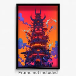 Art Poster - Red Belfry (Psychedelic Trippy Weird 11x17 Print)