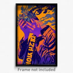 Russian Movie Poster - Man Feeling Annoyed, Academic Purple Sleeves (Art Print)