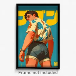Hebrew Movie Poster - Man Feeling Attentiveness, Burly Shorts (Israel Art Print)
