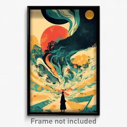Greek Movie Poster - Round Tsunami (Greece Psychedelic Art Retro Film Print)