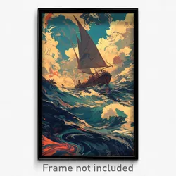 Art Poster - Pretty Shipwreck (Psychedelic Trippy Weird 11x17 Print)