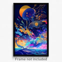 Art Poster - Ancient Ocean (Psychedelic Trippy Weird 11x17 Cartoon Print)