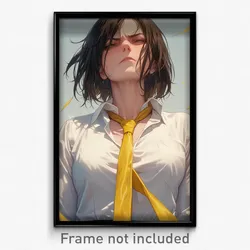 Art Poster - Girl Feeling Hatred Wearing Evil Yellow Necktie