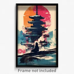 Icelandic Movie Poster - Digital Wire Frame Pagoda (Iceland Film Art Print)