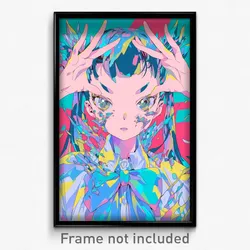 Anime Art Poster - Girl Feeling Wrath Wearing Enchanting Aqua Bowtie (Print)