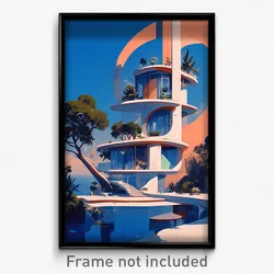Art Poster - Fancy Swedish Architecture (Psychedelic Trippy Weird 11x17 Print)