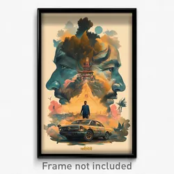 Bollywood Movie Poster - Gigantic Car (India Retro Hindi Film Art Print)