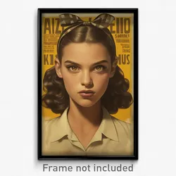 Mexican Movie Poster - Girl Feeling Resignation, Baggy Bow Hairband (Art Print)