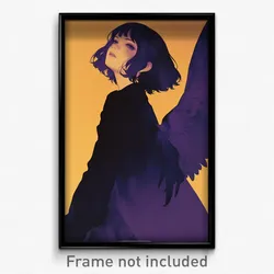 German Movie Poster - Girl Feeling Guilt, Slim Purple Wings (Germany Art Print)