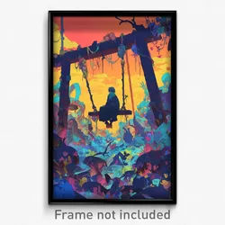 Art Poster - Lonely Gallows (Psychedelic Trippy Weird 11x17 Print)