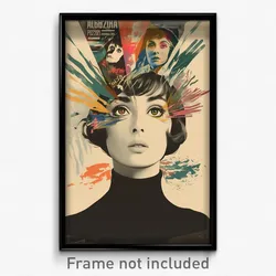 French Movie Poster - Woman Feeling Thrilled, Enchanting Black Sweater (Print)