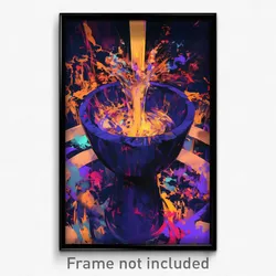 Art Poster - Modern Fountain (Psychedelic Trippy Weird 11x17 Cartoon Print)