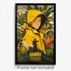 Indonesian Movie Poster - Boy Feeling Bored, Velvety Yellow Raincoat (Art Print)
