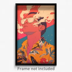 Indonesian Movie Poster - Man Feeling Careless, Offbeat White Outline (Print)