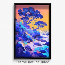Art Poster - Dangerous Coral Reef (Psychedelic Trippy Weird 11x17 Cartoon Print)