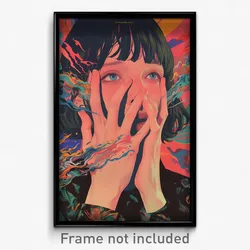Spanish Movie Poster - Girl Feeling Powerless, Strong Ribbon Trimmed Sleeves