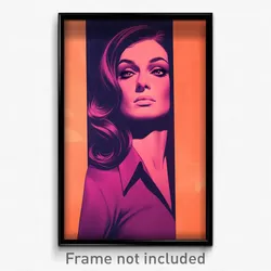 Greek Movie Poster - Woman Feeling Unnerved, Violet Pant Suit (Greece Art Print)