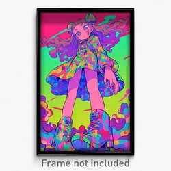 Anime Art Poster - Girl Feeling Surprise Wearing Cheery High Heels (Print)