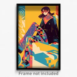 Movie Art Poster - Boy Feeling Grumpiness, Interesting Multicolored Legwear