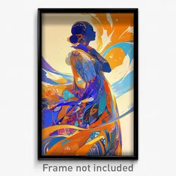 Art Poster - Woman Feeling Tenderness, Buoyant Sleeveless Dress (Art Print)