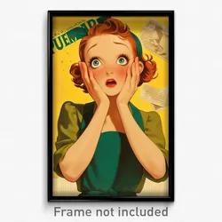 French Movie Poster - Girl Feeling Rattled, Unique Green Apron (Art Print)