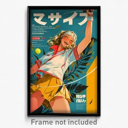 Icelandic Movie Poster - Girl Feeling Glee, Complex Tennis Uniform (Art Print)