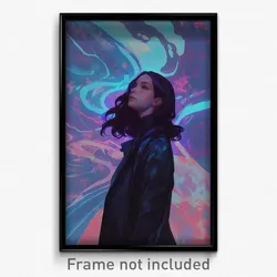 Movie Art Poster - Girl Feeling Claustrophobic, Tidy Black Jacket (Film Print)