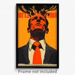 Greek Movie Poster - Man Feeling Dislike, Wobbly Orange Necktie (Art Print)