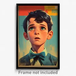 French Movie Poster - Boy Feeling Fury, Silly Blue Bowtie (France Art Print)