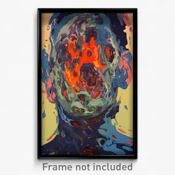 Art Poster - Oval Ego Death (Psychedelic Trippy Weird 11x17 Print)