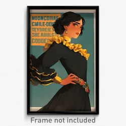 Mexican Movie Poster - Girl Feeling Unsure, Studious Frilled Capelet (Art Print)