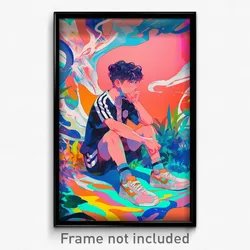 Art Poster - Man Feeling Disappointment Wearing Stylish Soccer Uniform (Print)